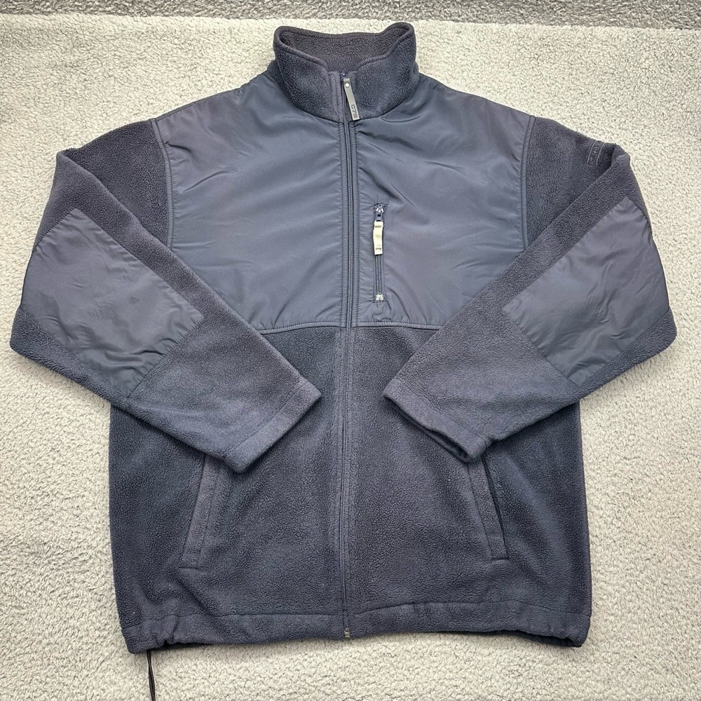 CHAPS 83607R Men's Large Full-Zip Blue Block Utility Fleece Jacket NA063 C16174